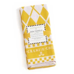 Discount MacKenzie-Childs Argyle Dish Towels - Yellow - Set Of 3