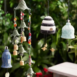 Discount MacKenzie-Childs Avant Garden Bell Flower Chimes - Set Of 3