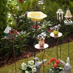 Hot MacKenzie-Childs Avant Garden Birdbath Stake - Yellow