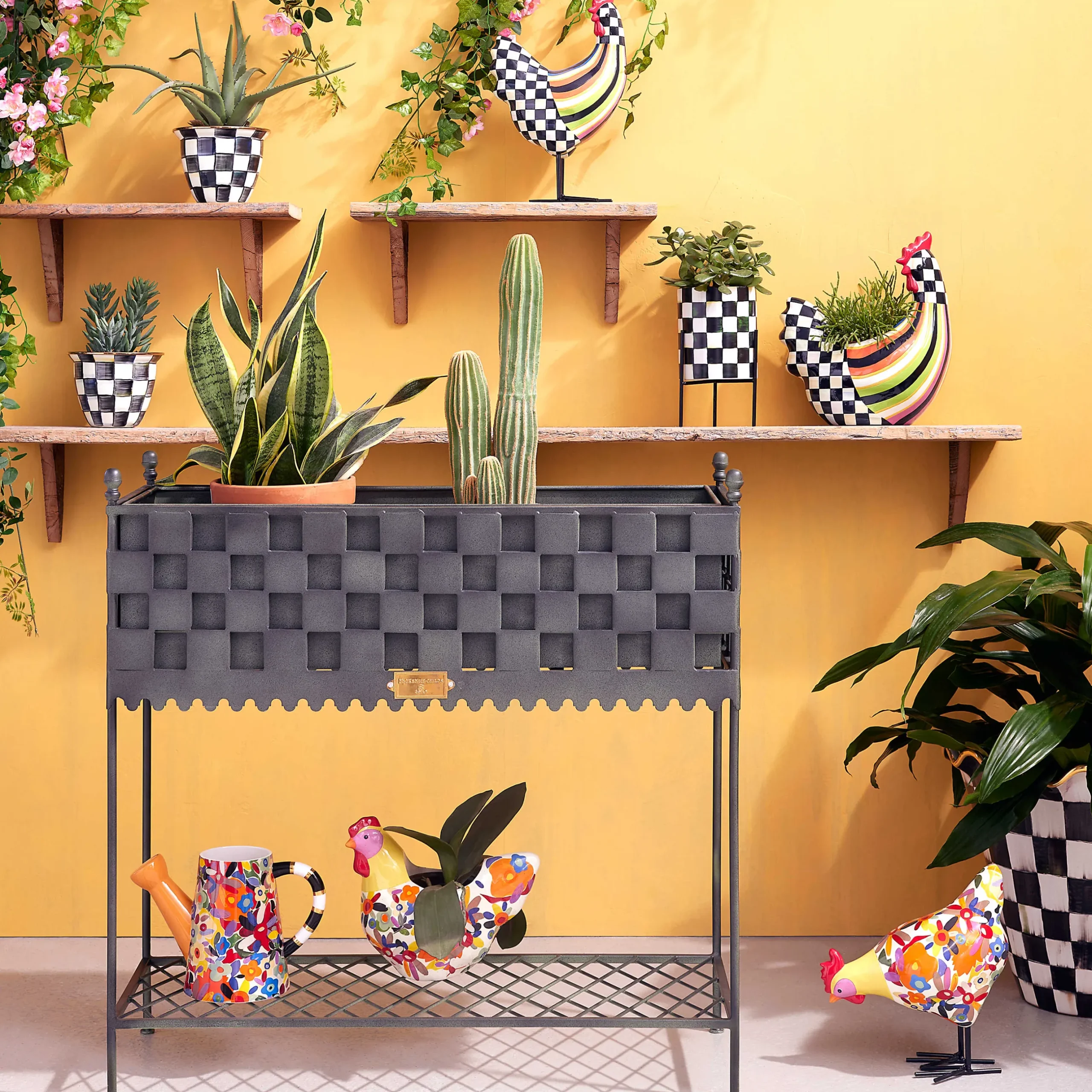 Best MacKenzie-Childs Avant Garden Chicken Planter - Stripe