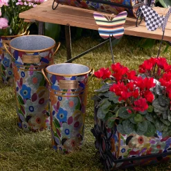 Best MacKenzie-Childs Avant Garden Flower Buckets - Set Of 3
