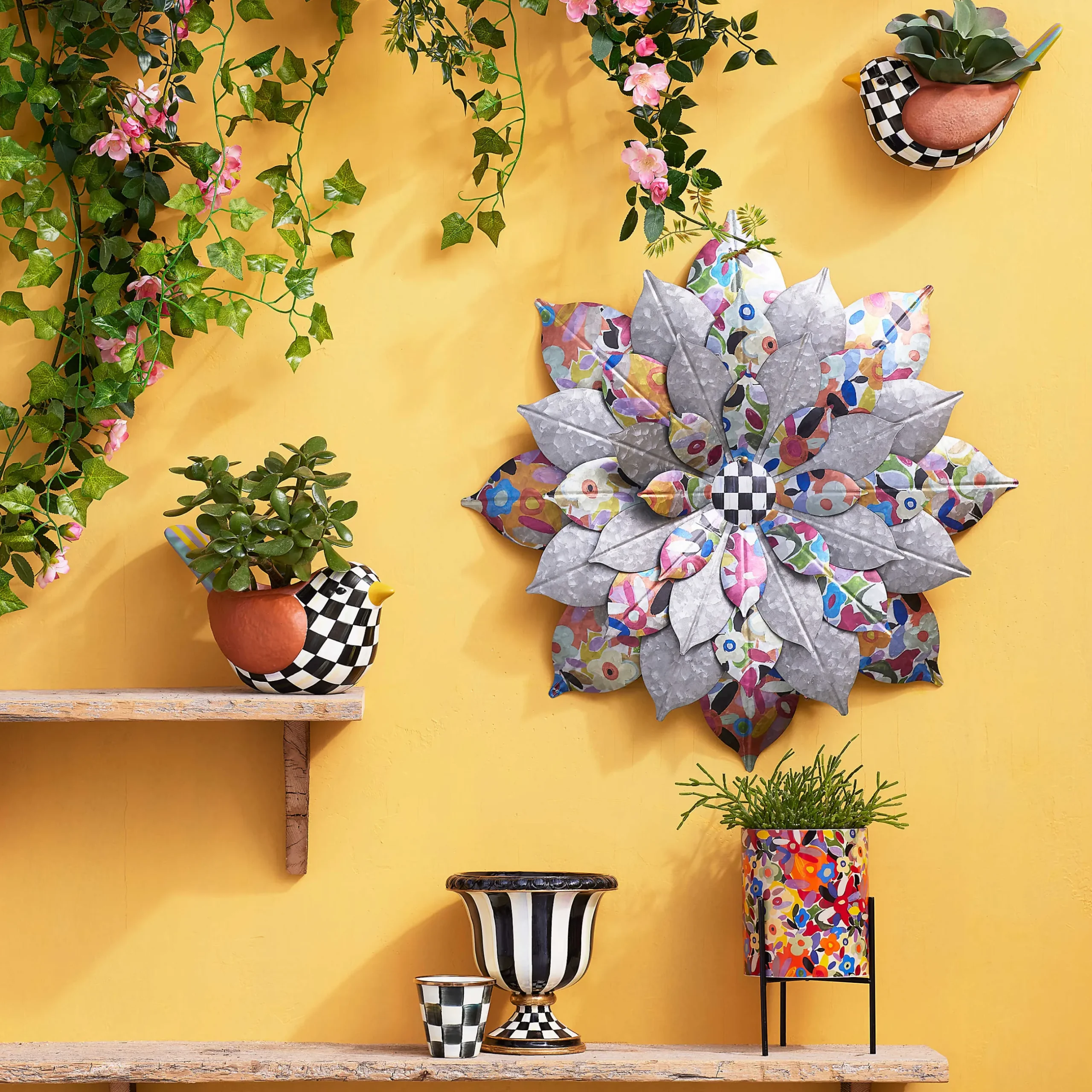 MacKenzie-Childs Avant Garden Tabletop Planter - Floral