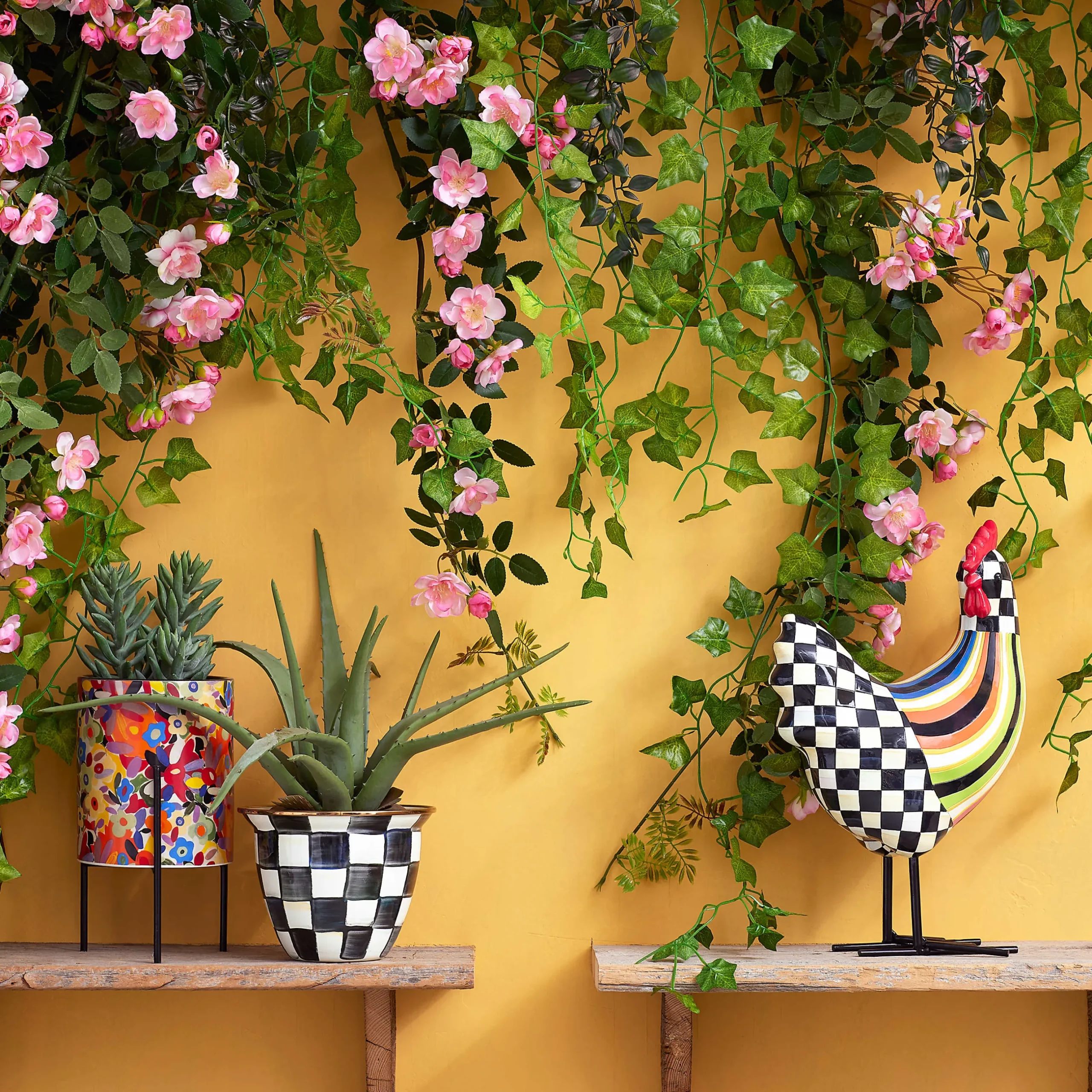 MacKenzie-Childs Avant Garden Tabletop Planter - Floral