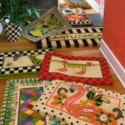Sale MacKenzie-Childs Awning Stripe Double Door Welcome Mat