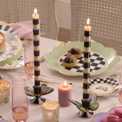 Outlet MacKenzie-Childs Bands Dinner Candles - Black - Set Of 2