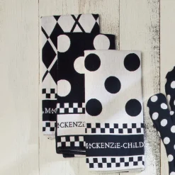 Clearance MacKenzie-Childs Black & White Dot Dish Towels - Set Of 3