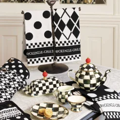 Clearance MacKenzie-Childs Black & White Dot Dish Towels - Set Of 3