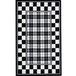 Hot MacKenzie-Childs Black & White Tartan Rug - 3' X 4'11"