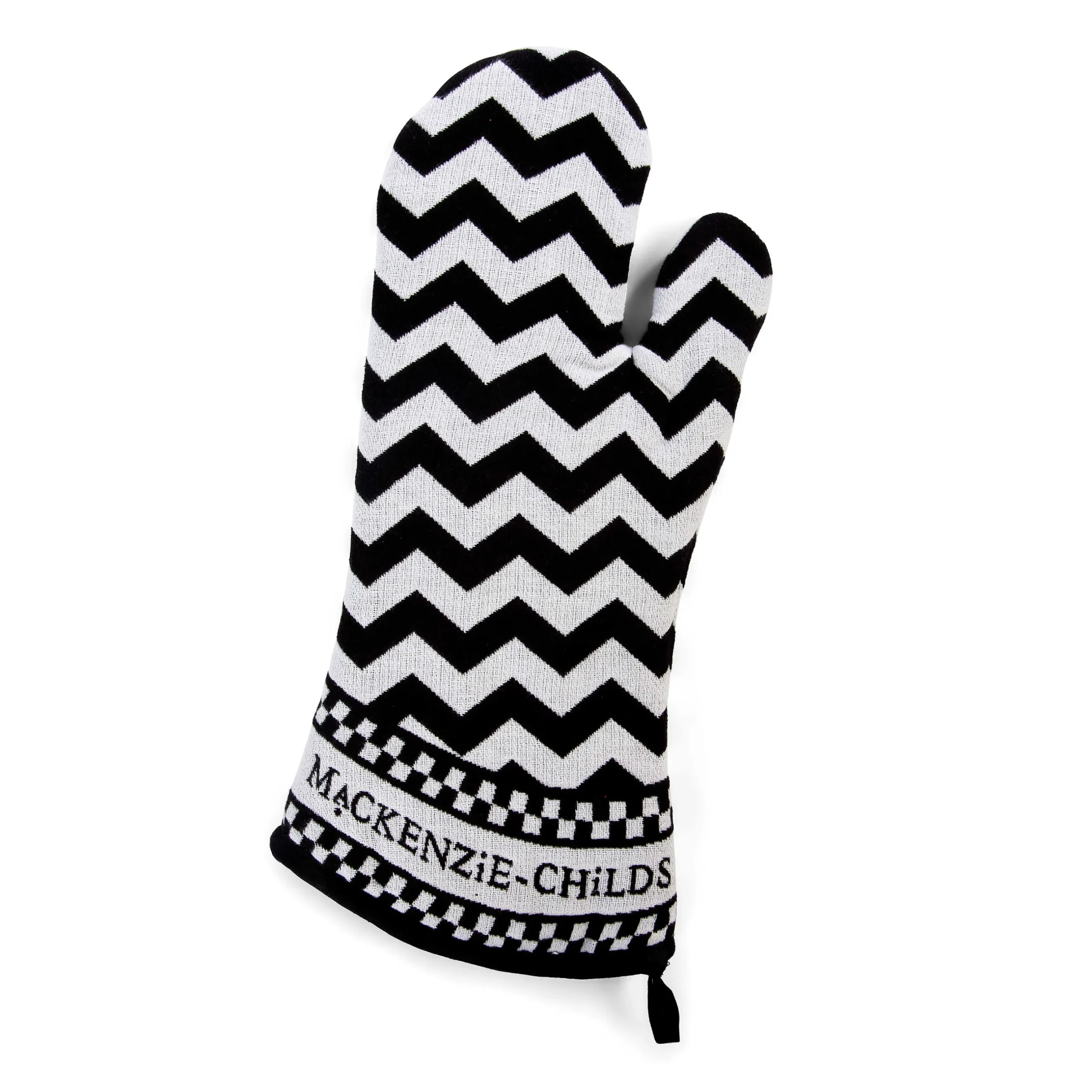 Sale MacKenzie-Childs Black & White Zig Zag Oven Mitts - Set Of 2