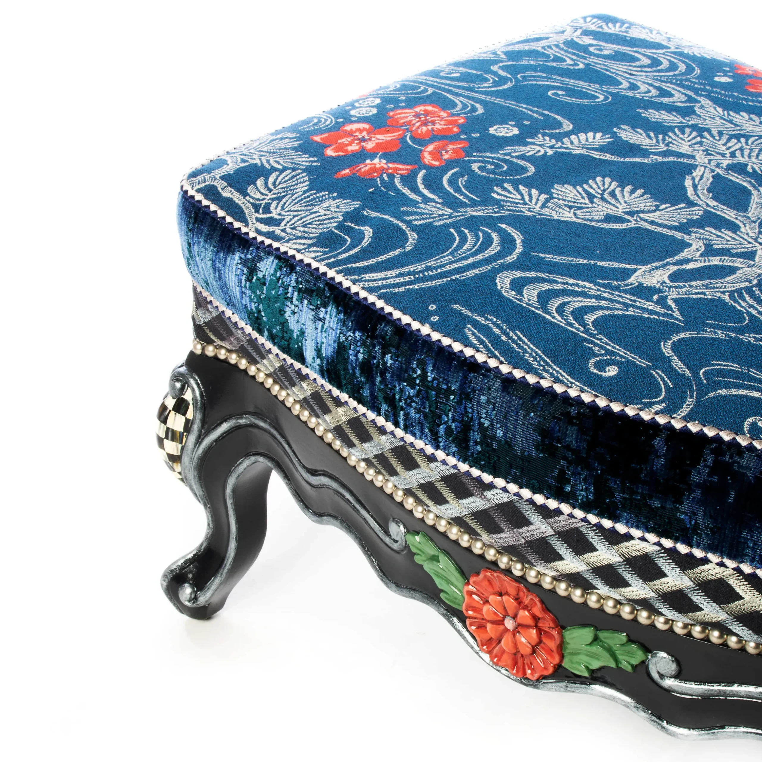 Outlet MacKenzie-Childs Bluetopia Ottoman