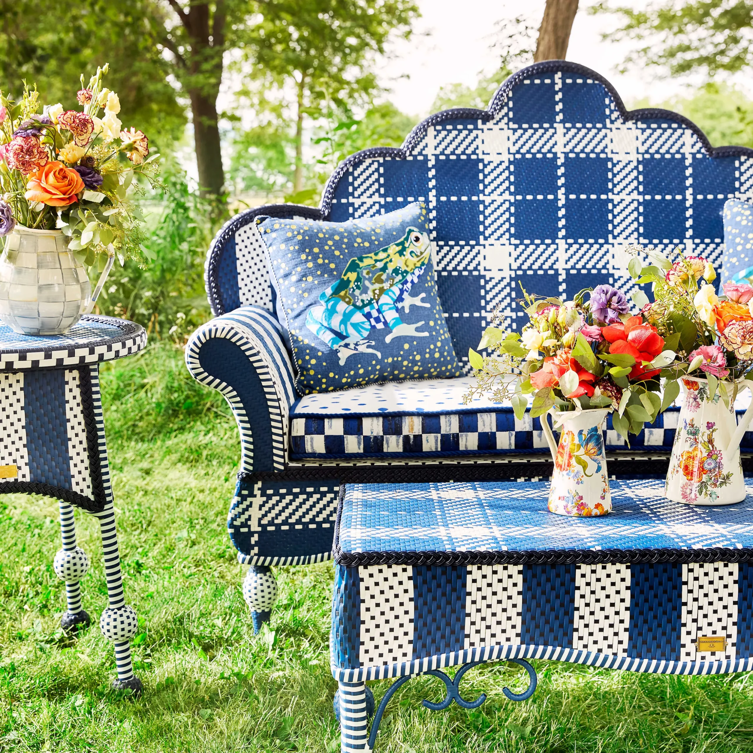 Online MacKenzie-Childs Boathouse Outdoor End Table