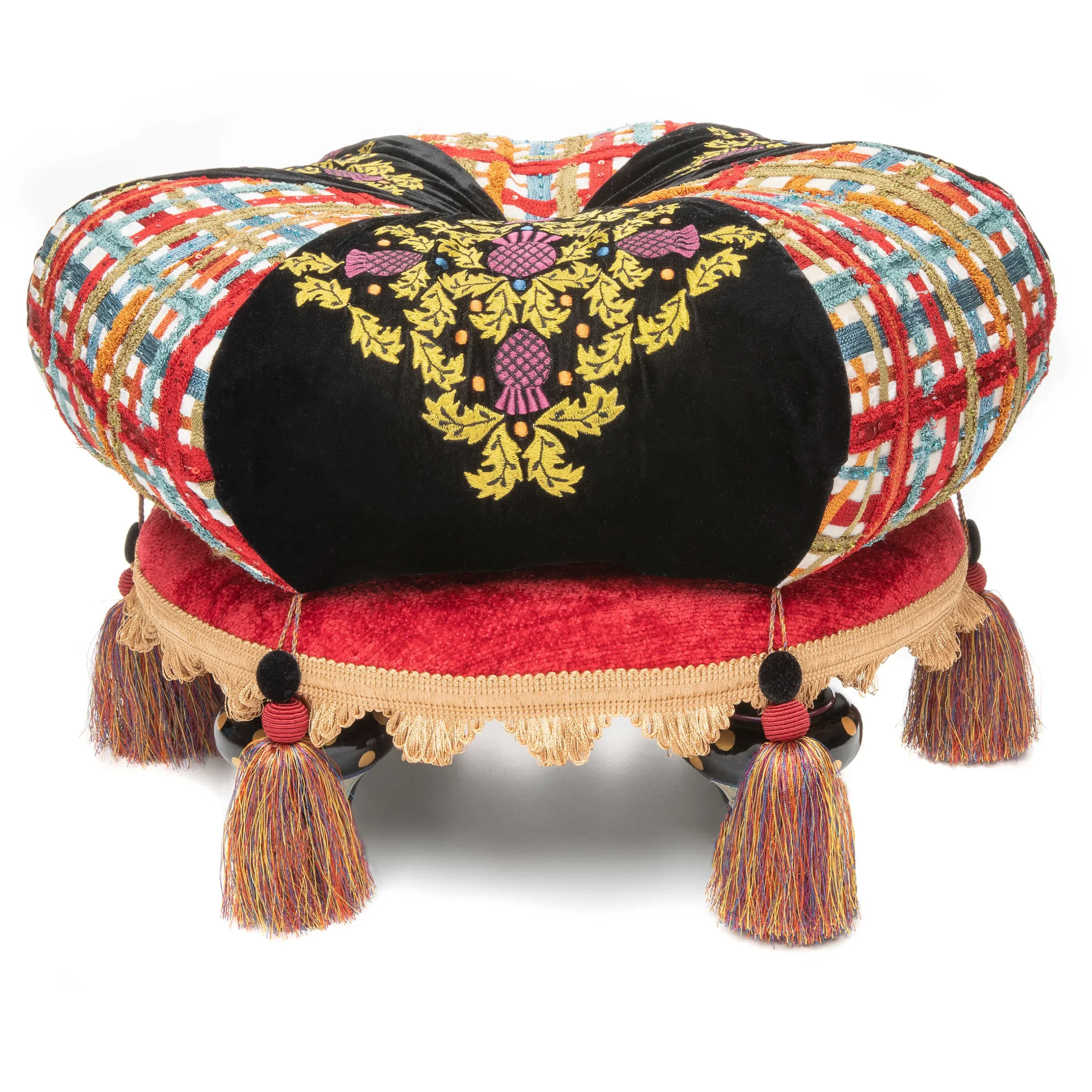 Clearance MacKenzie-Childs Bramble Briar Footstool