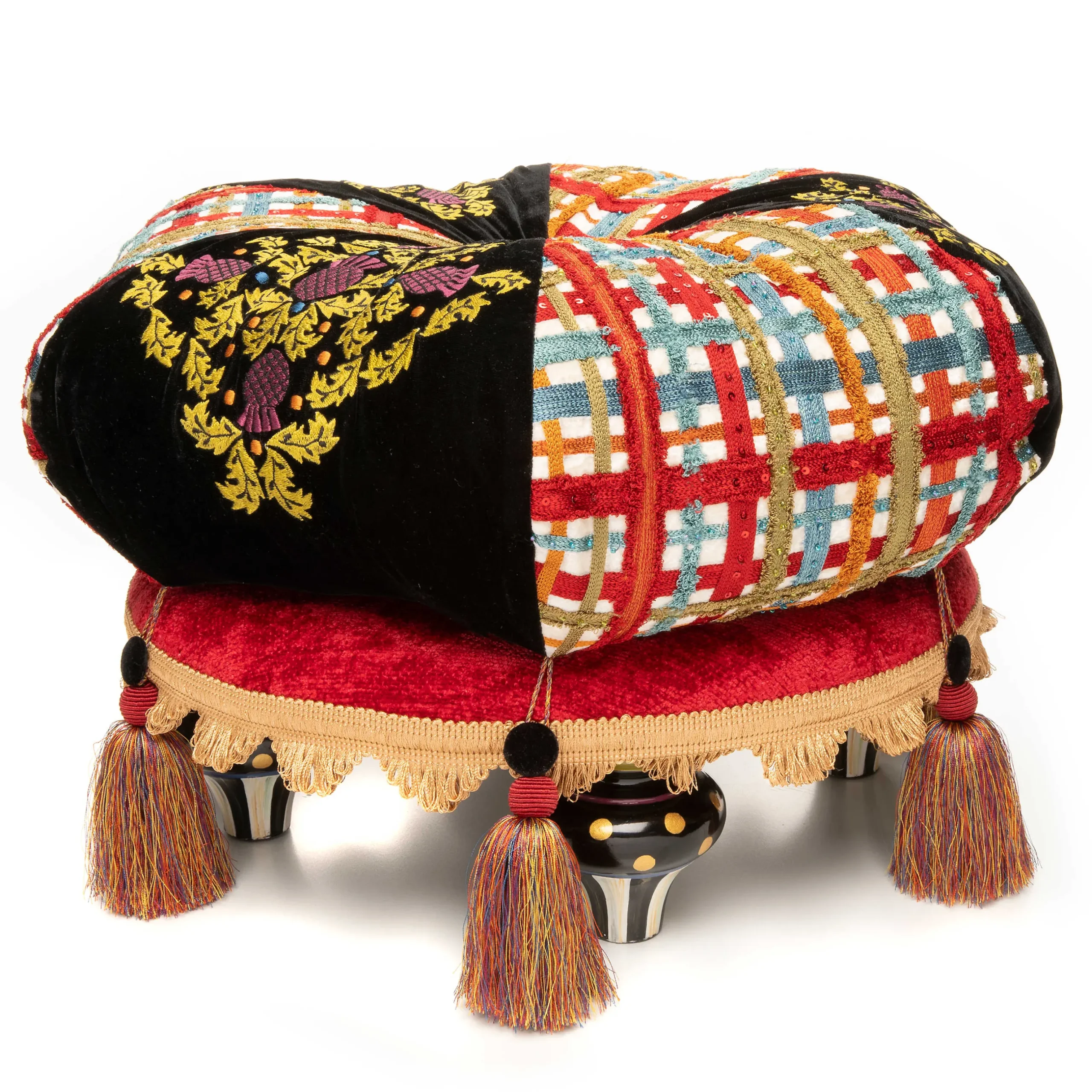 Clearance MacKenzie-Childs Bramble Briar Footstool