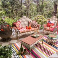 Best MacKenzie-Childs Breezy Poppy Outdoor Wing Chair