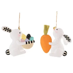 Discount MacKenzie-Childs Bunny Ornaments - Set Of 2