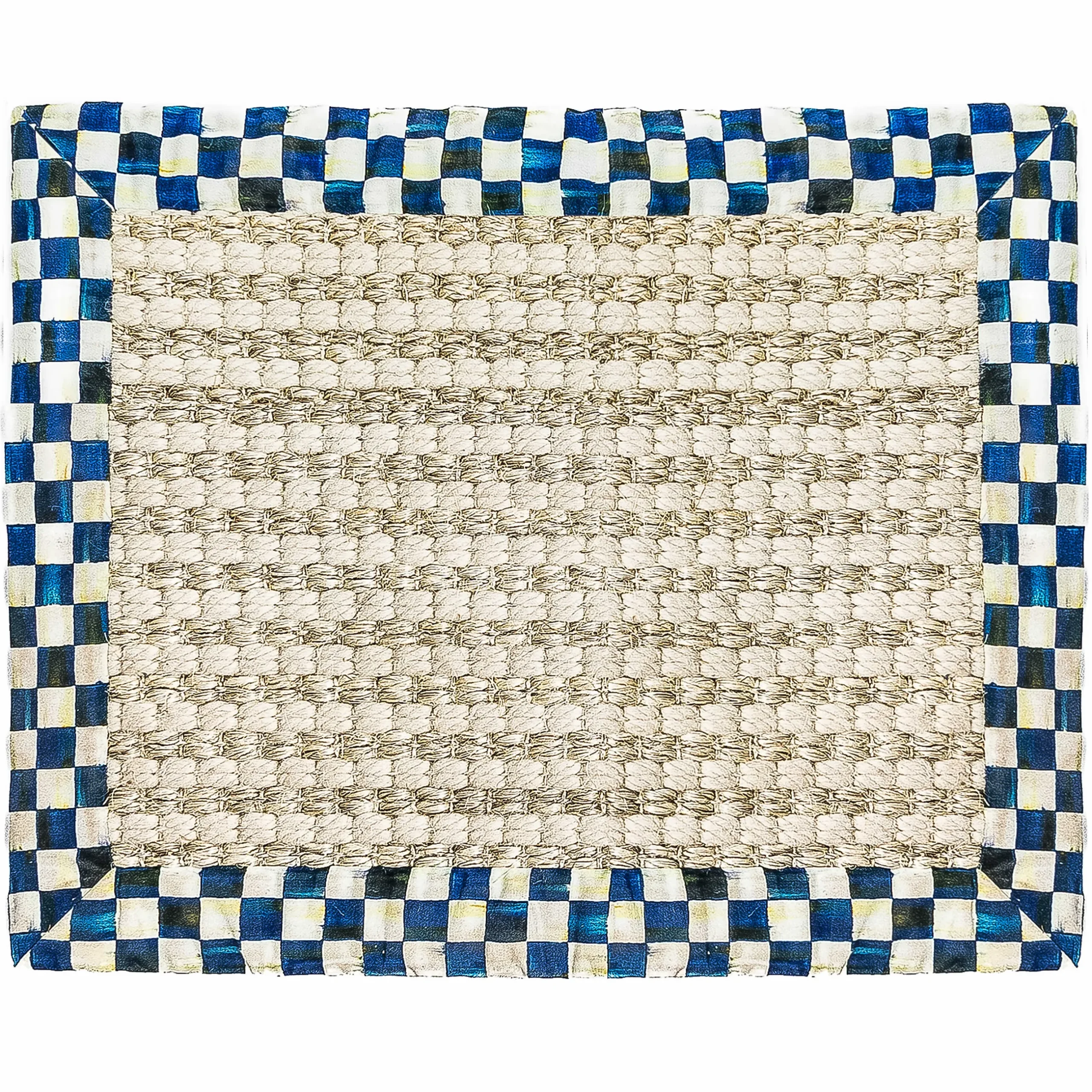 Outlet MacKenzie-Childs Cable Wool Sisal - Royal - 2' X 3' Rug