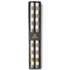 New MacKenzie-Childs Check Dinner Candles - Grey - Set Of 2
