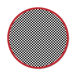 MacKenzie-Childs Check It Out Rug - 6' Round - Red