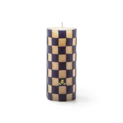Best MacKenzie-Childs Check Pillar Candle - 6" - Navy