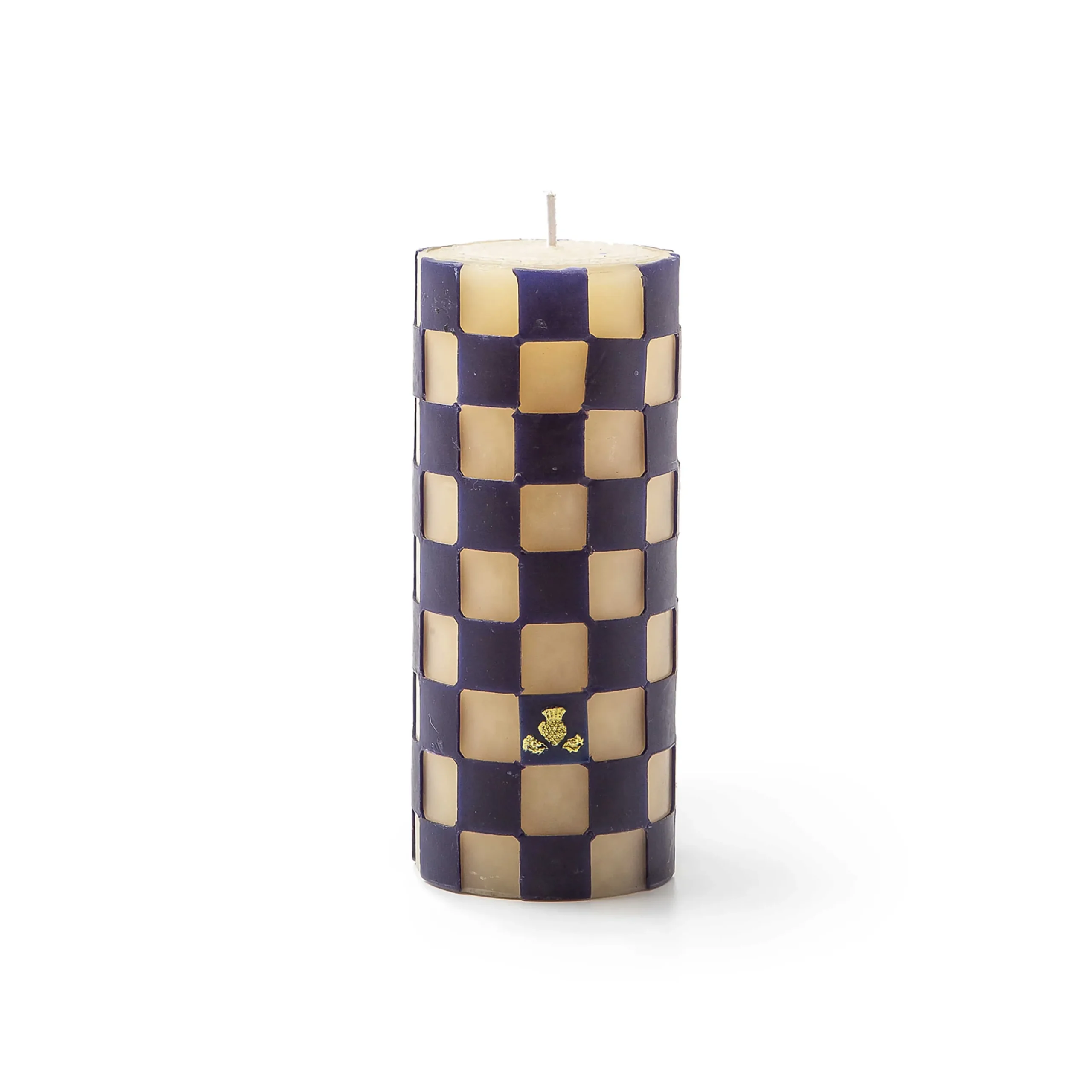 Best MacKenzie-Childs Check Pillar Candle - 6" - Navy