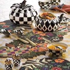 MacKenzie-Childs Check Salad Serving Set - Gold