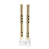 Clearance MacKenzie-Childs Check & Stripe Dinner Candles - Black & Gold - Set Of 2