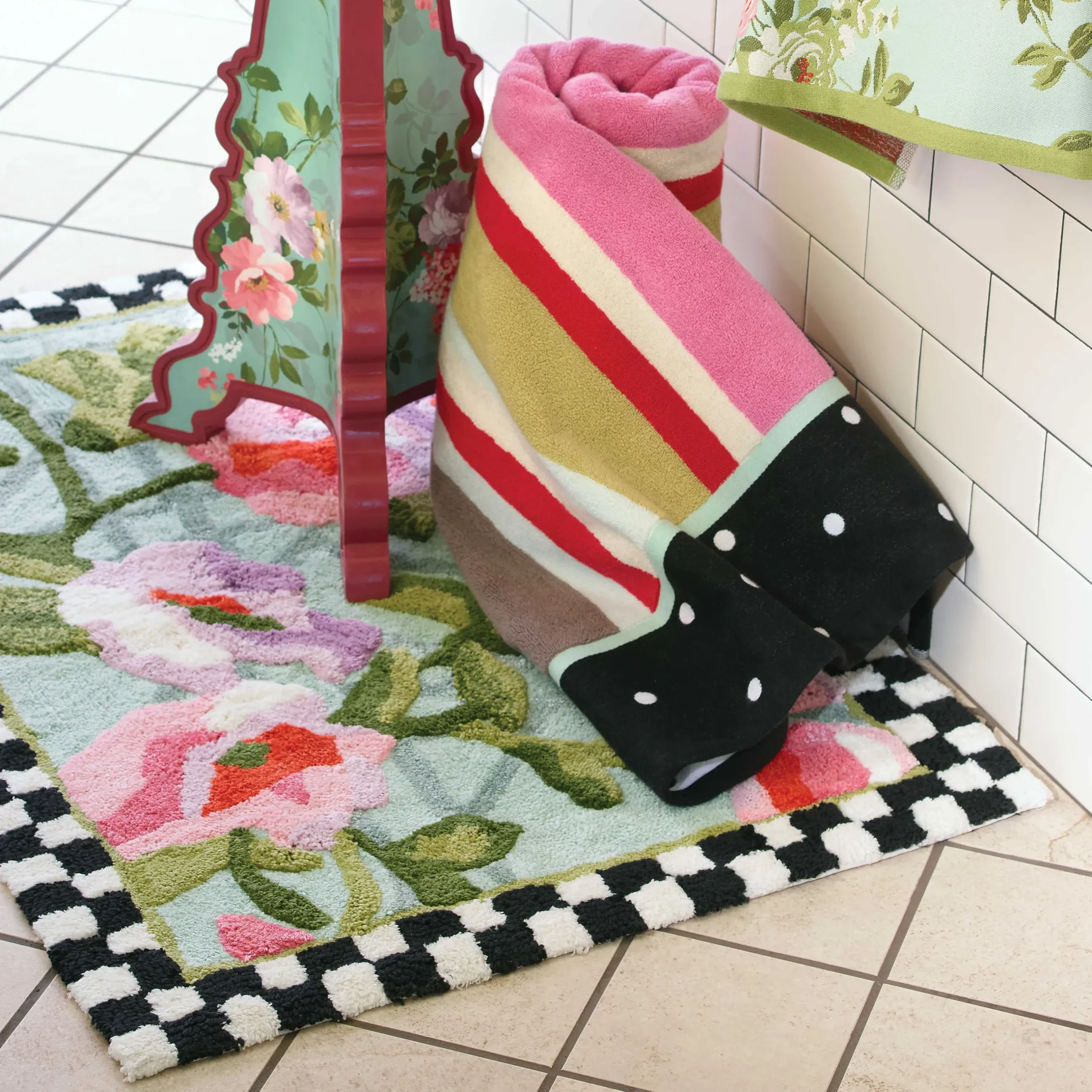 New MacKenzie-Childs Chelsea Garden Bath Rug
