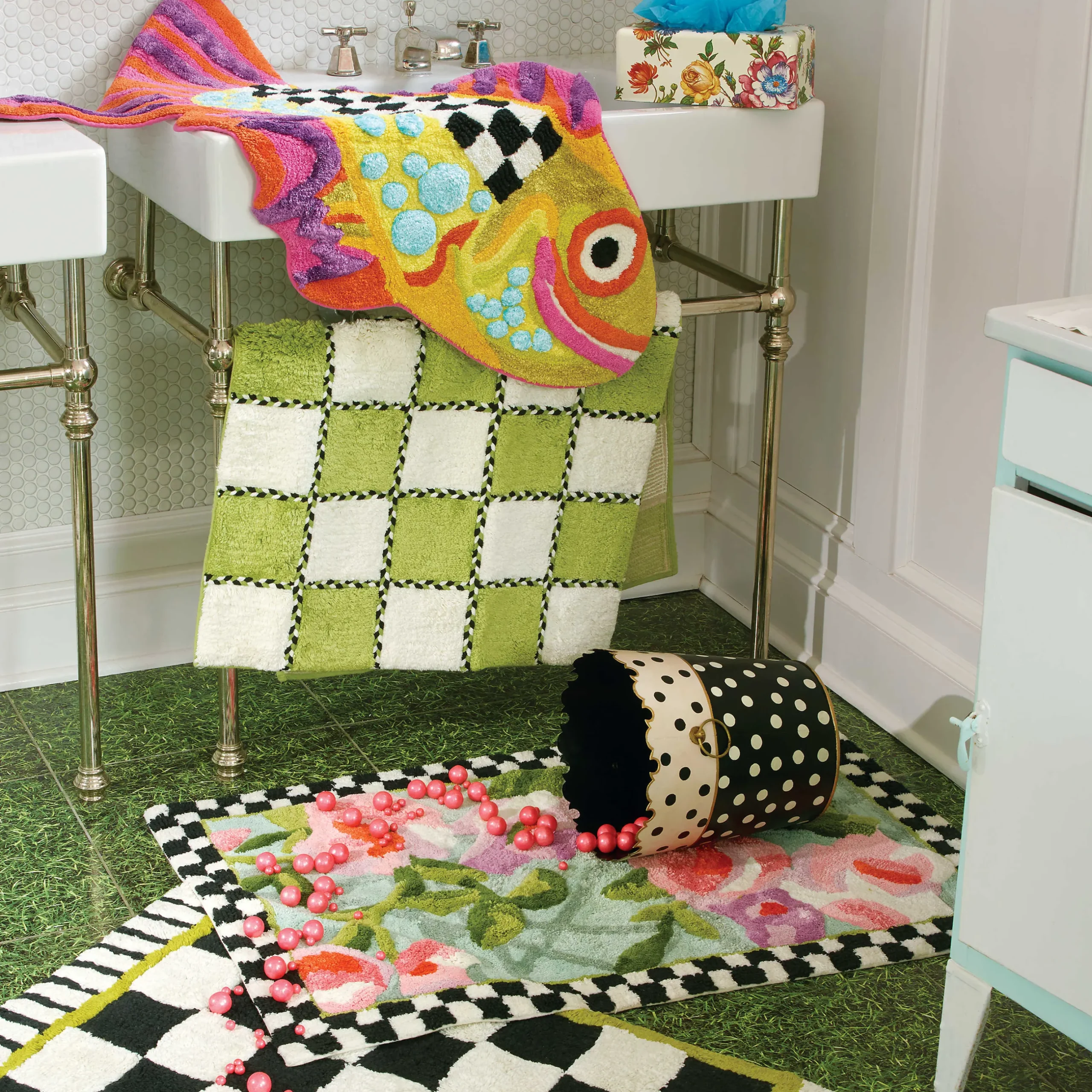 New MacKenzie-Childs Chelsea Garden Bath Rug