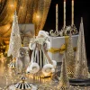Outlet MacKenzie-Childs Christmas Tree Dinner Candles - Gold & Pearl - Set Of 2