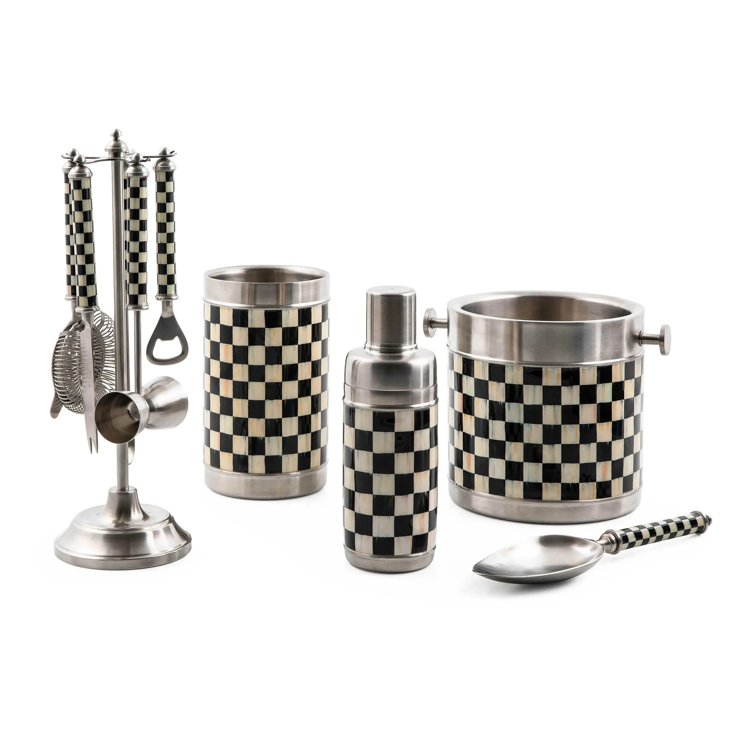 Clearance MacKenzie-Childs 3260 Cocktail Shaker - Courtly Check