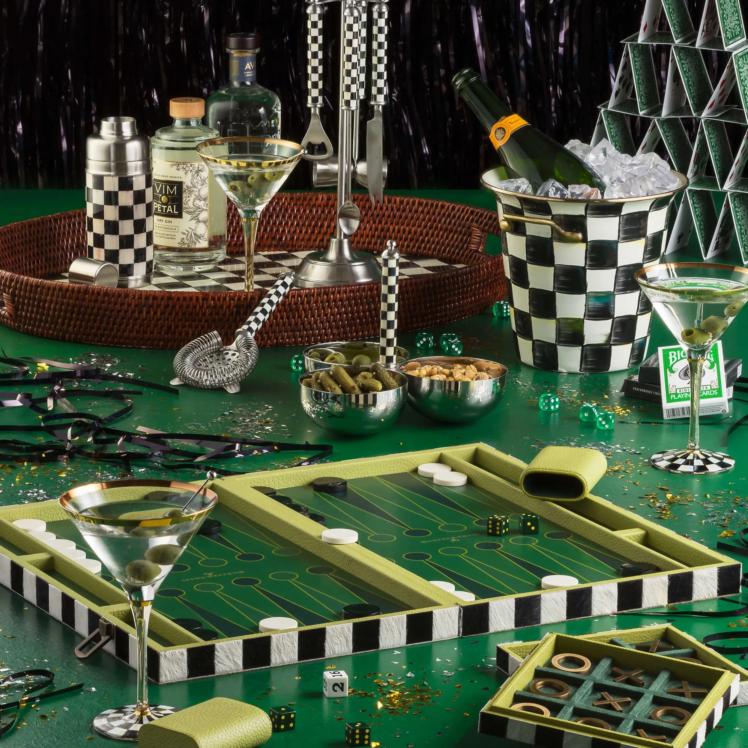 Clearance MacKenzie-Childs 3260 Cocktail Shaker - Courtly Check