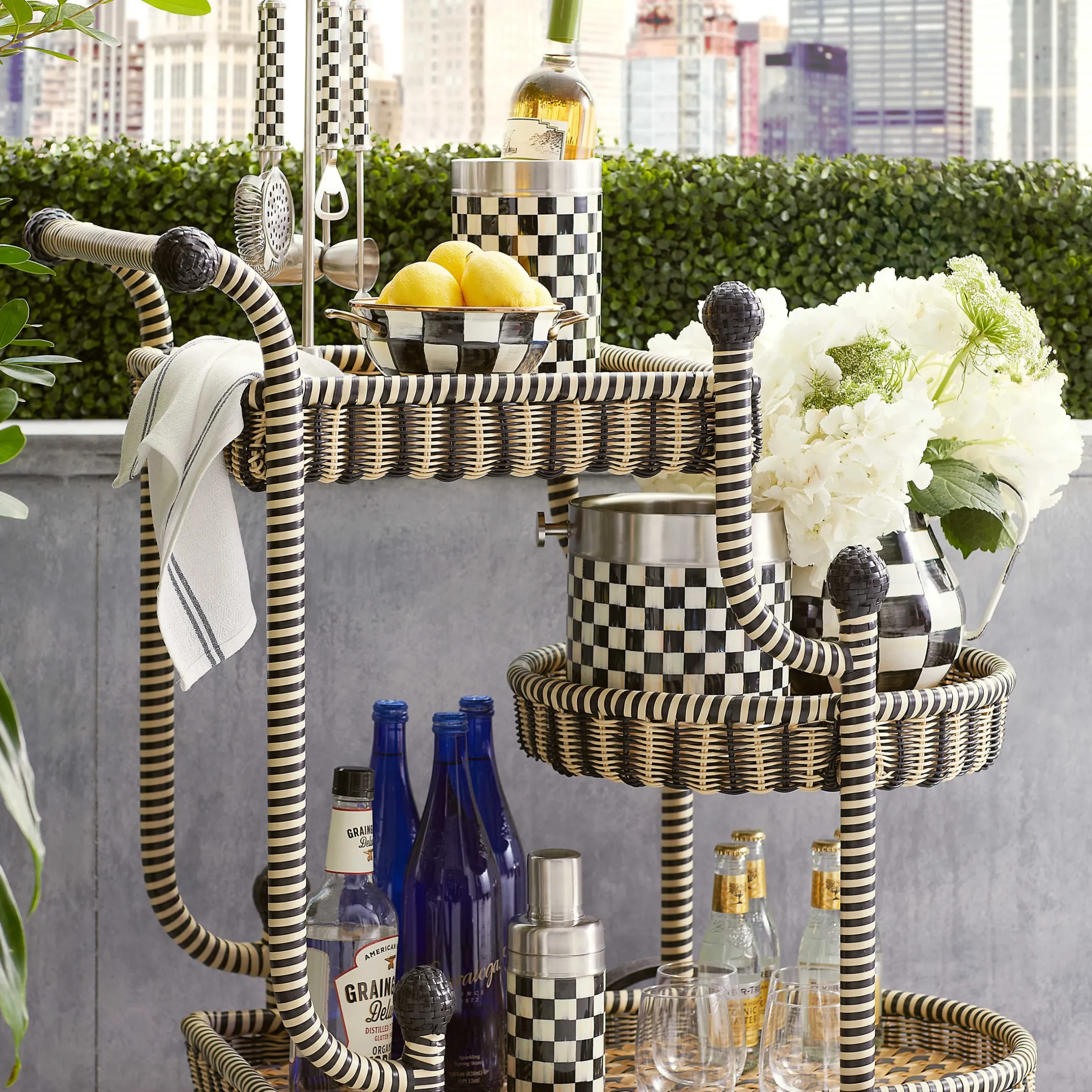 Clearance MacKenzie-Childs 3260 Cocktail Shaker - Courtly Check