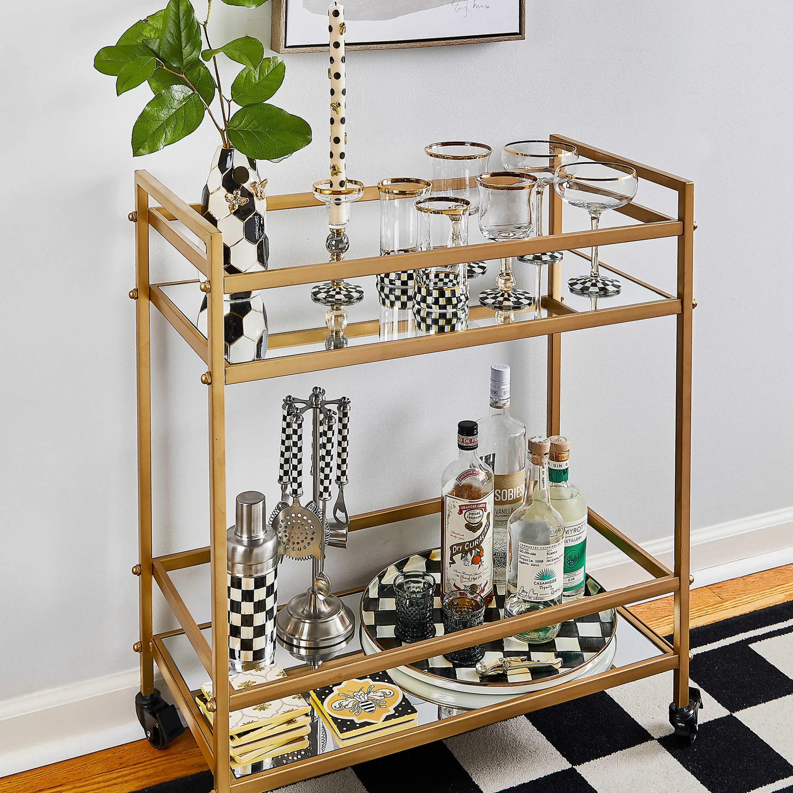 Clearance MacKenzie-Childs 3260 Cocktail Shaker - Courtly Check