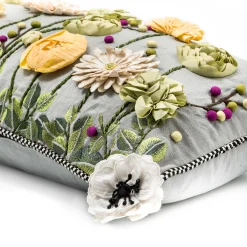 Clearance MacKenzie-Childs Coming Up Daisies Square Pillow