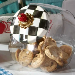 Discount MacKenzie-Childs Cookie Jar With Courtly Check Enamel Lid