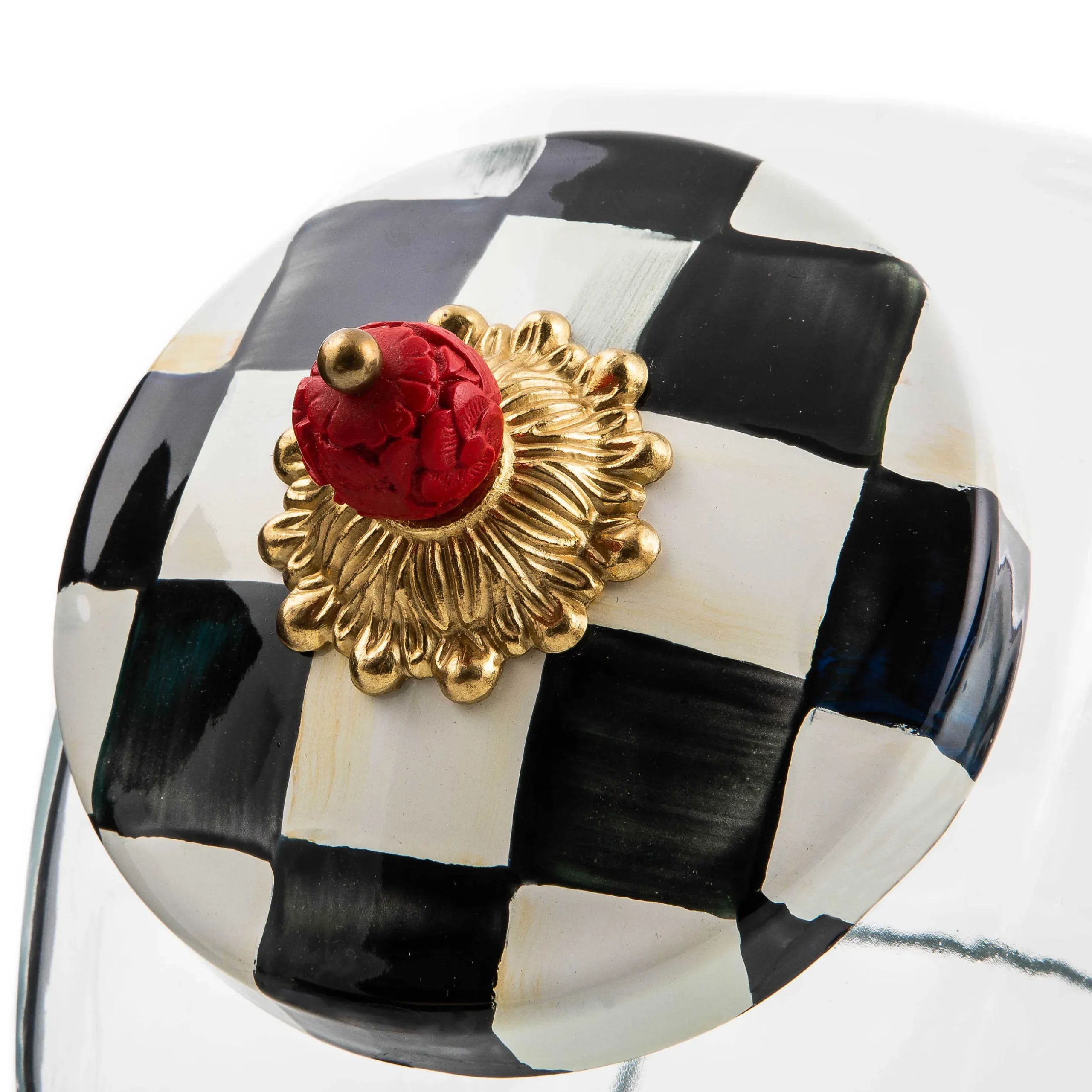 Discount MacKenzie-Childs Cookie Jar With Courtly Check Enamel Lid