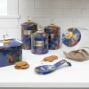 Sale MacKenzie-Childs Cookie Jar With Flower Market Enamel Lid - Lapis