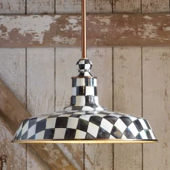 Hot MacKenzie-Childs Courtly Check Barn Pendant Lamp - 18"