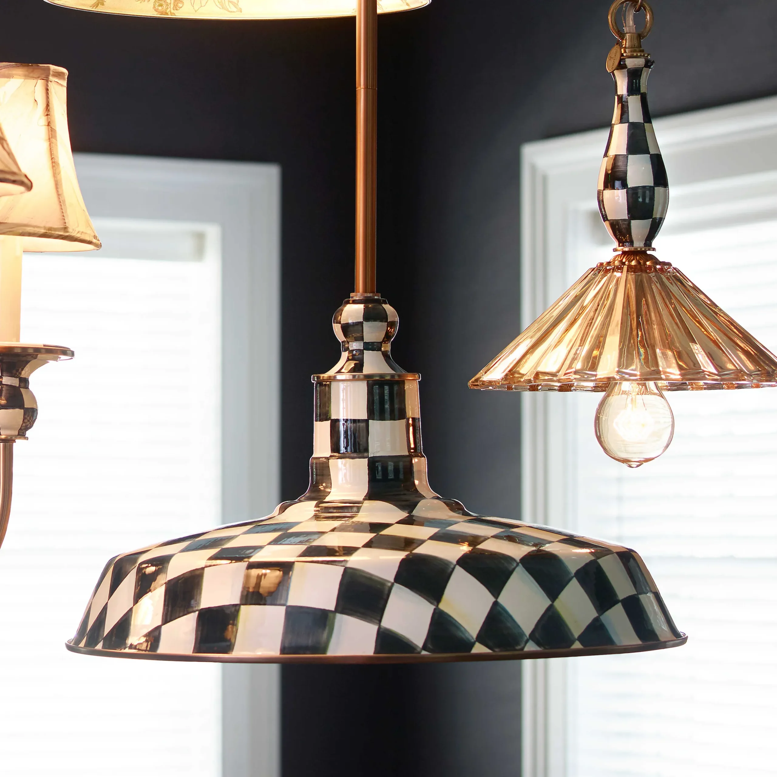 Hot MacKenzie-Childs Courtly Check Barn Pendant Lamp - 18"
