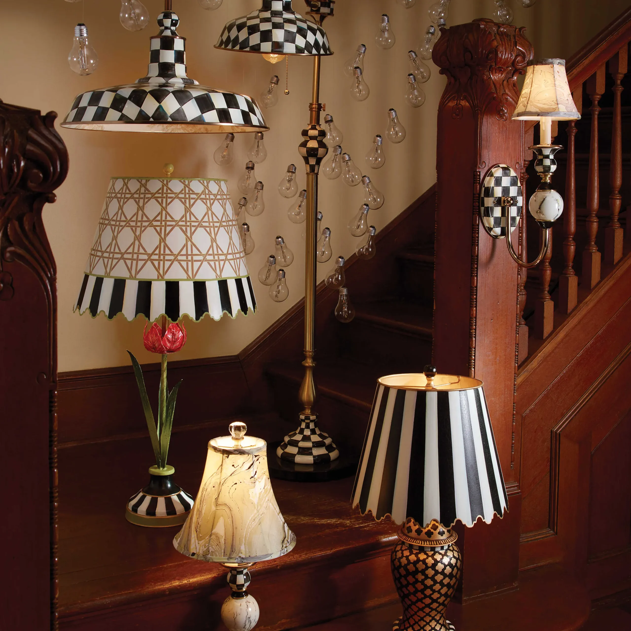 Hot MacKenzie-Childs Courtly Check Barn Pendant Lamp - 18"