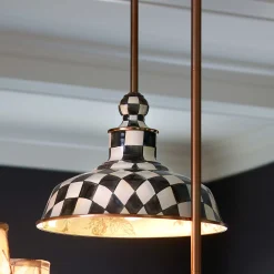New MacKenzie-Childs Courtly Check Barn Pendant Lamp - 12