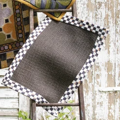 Hot MacKenzie-Childs Courtly Check Black Sisal Rug - 2' X 3'