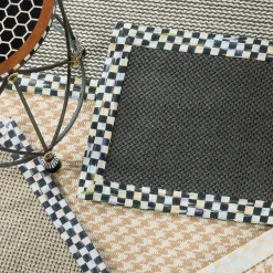Sale MacKenzie-Childs Courtly Check Black Sisal Rug - 2'6" X 9' Runner
