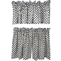 Discount MacKenzie-Childs Courtly Check Cafe Curtains - Set Of 2