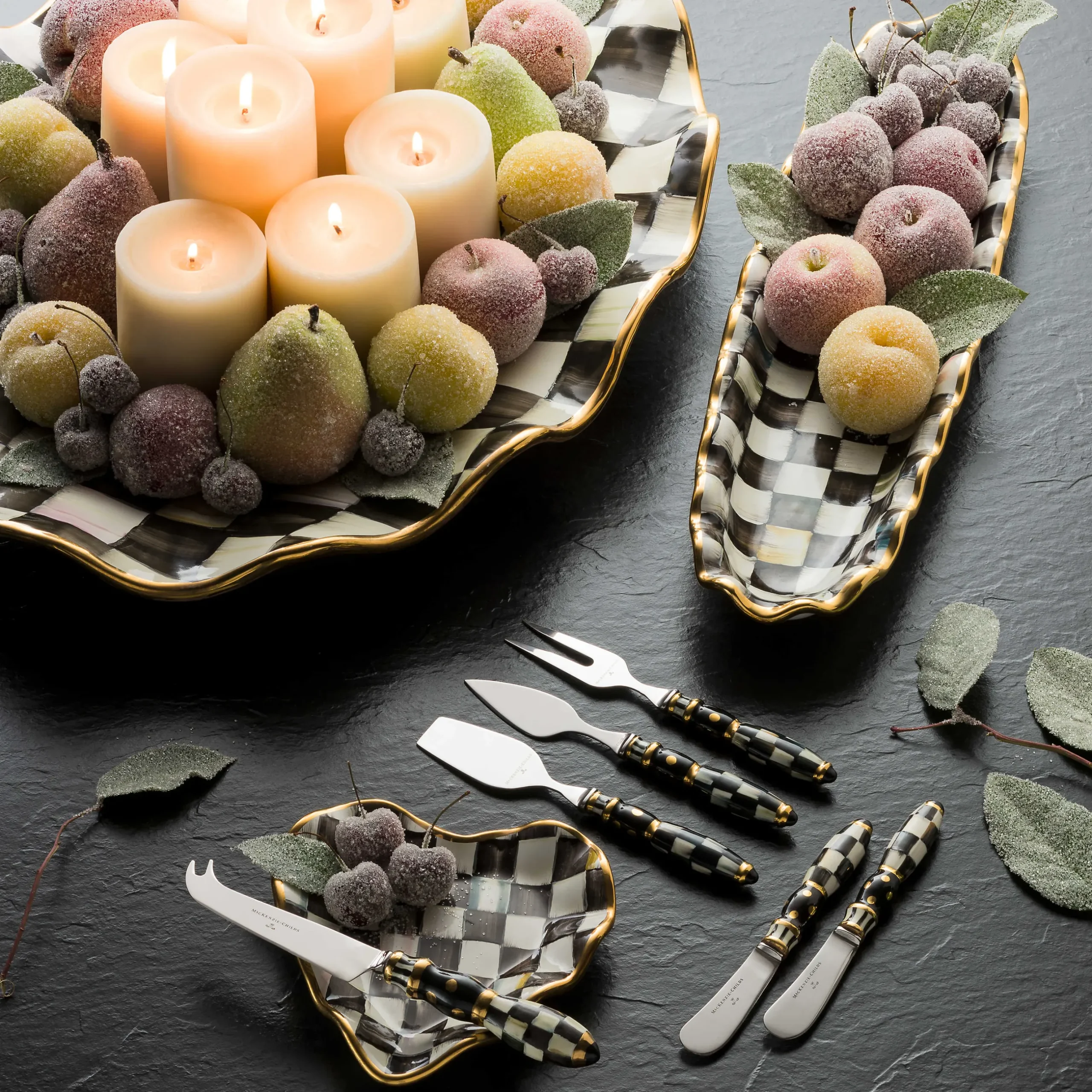 Outlet MacKenzie-Childs Courtly Check Cheese Knife Set