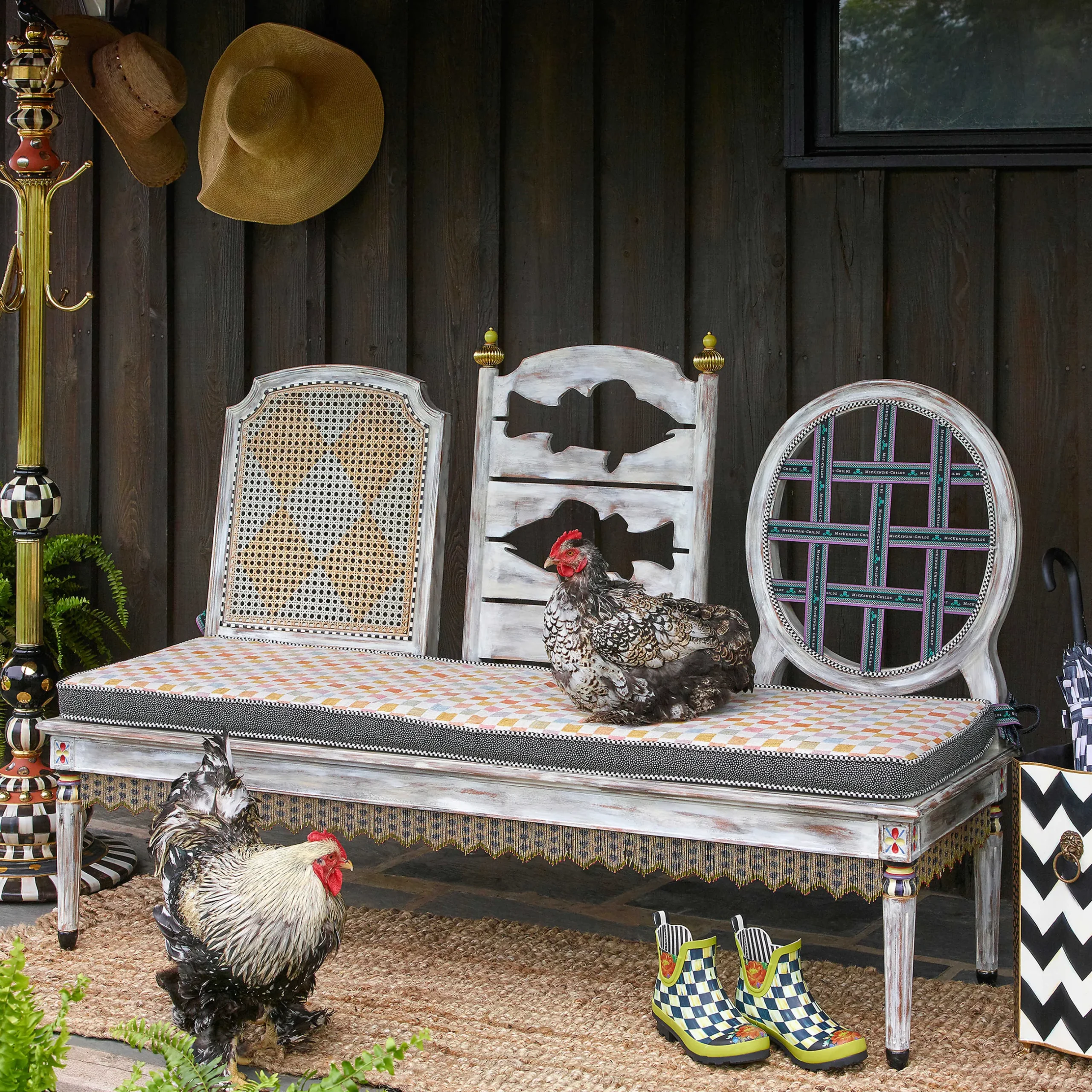New MacKenzie-Childs Courtly Check Coat Perch