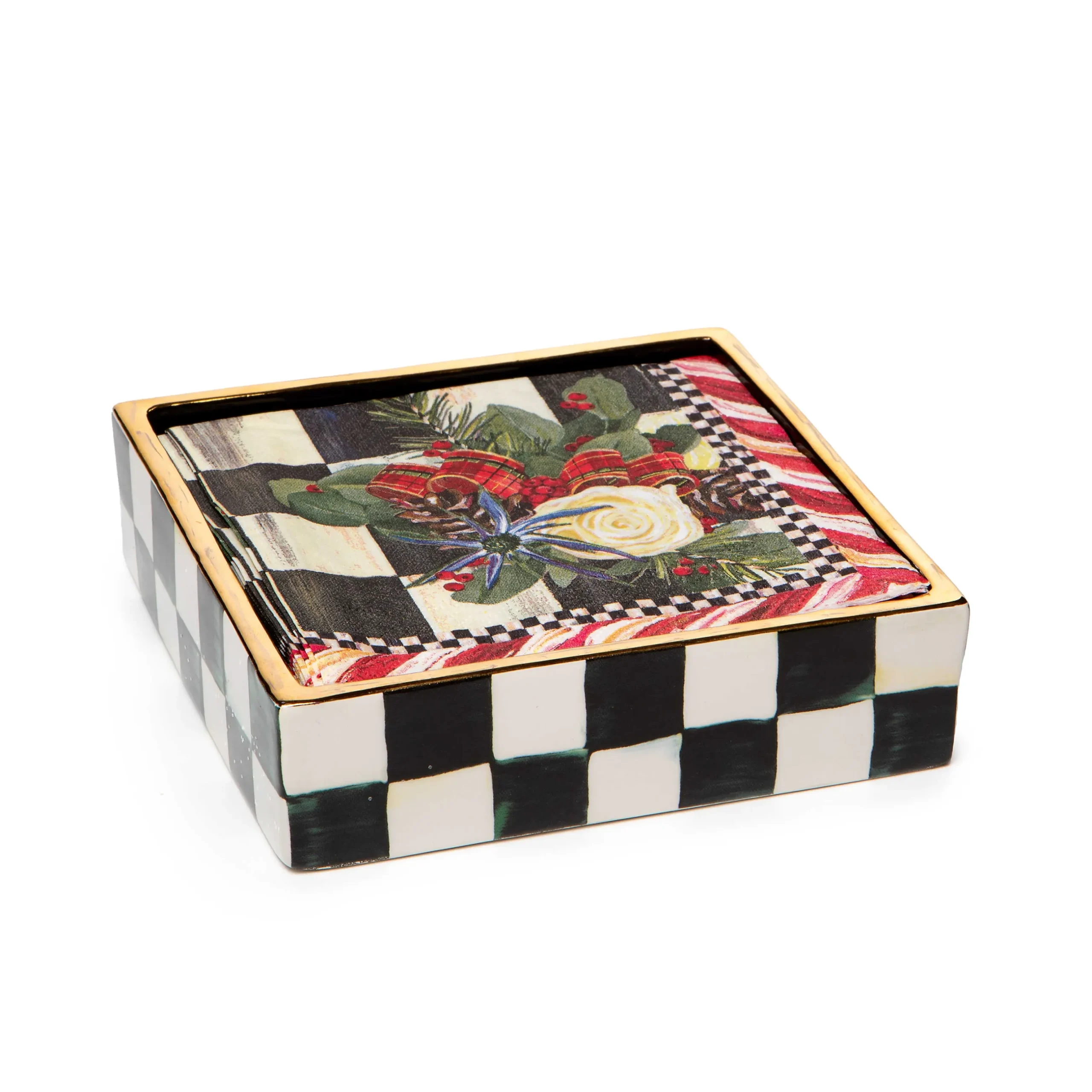 New MacKenzie-Childs Courtly Check Cocktail Napkin Holder