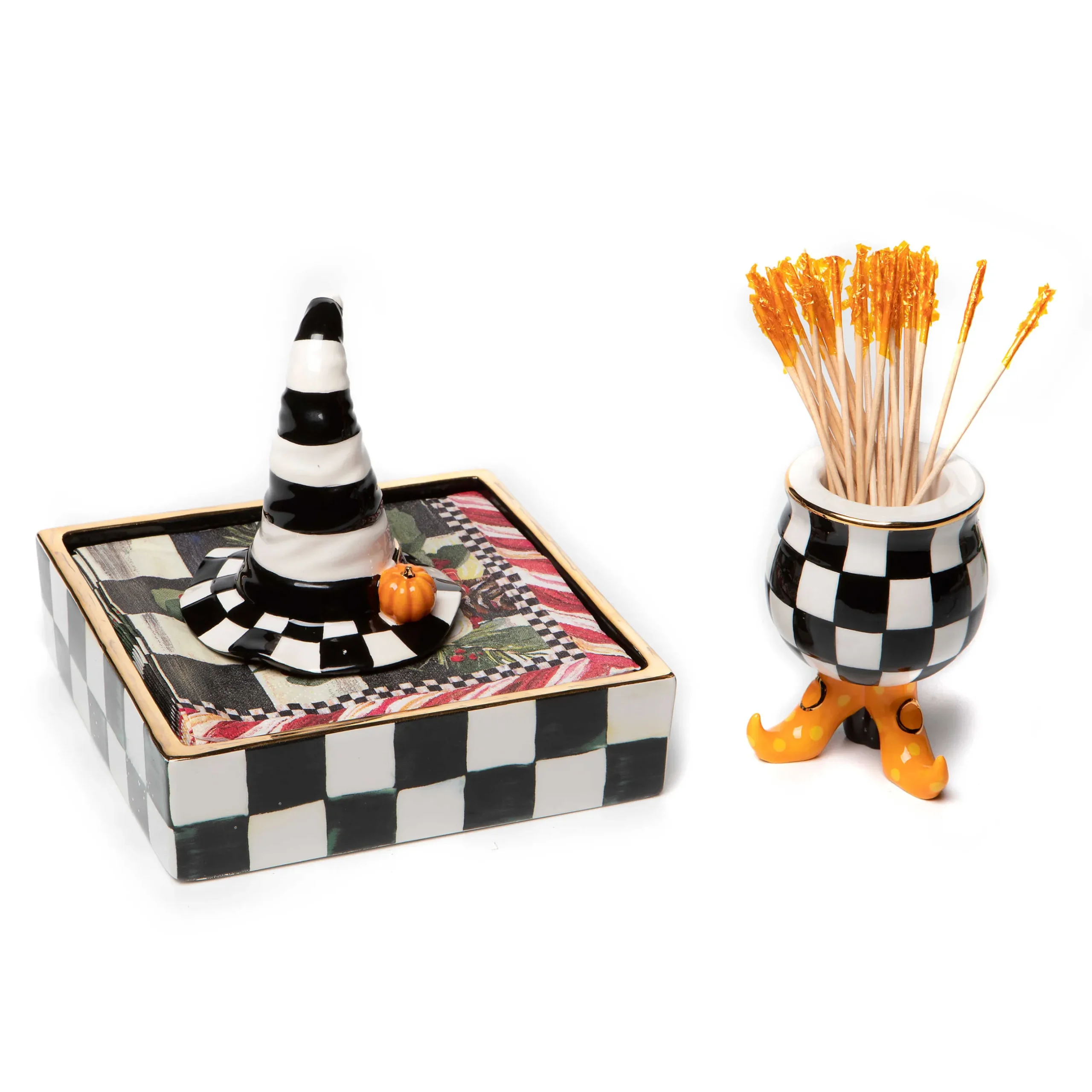 New MacKenzie-Childs Courtly Check Cocktail Napkin Holder