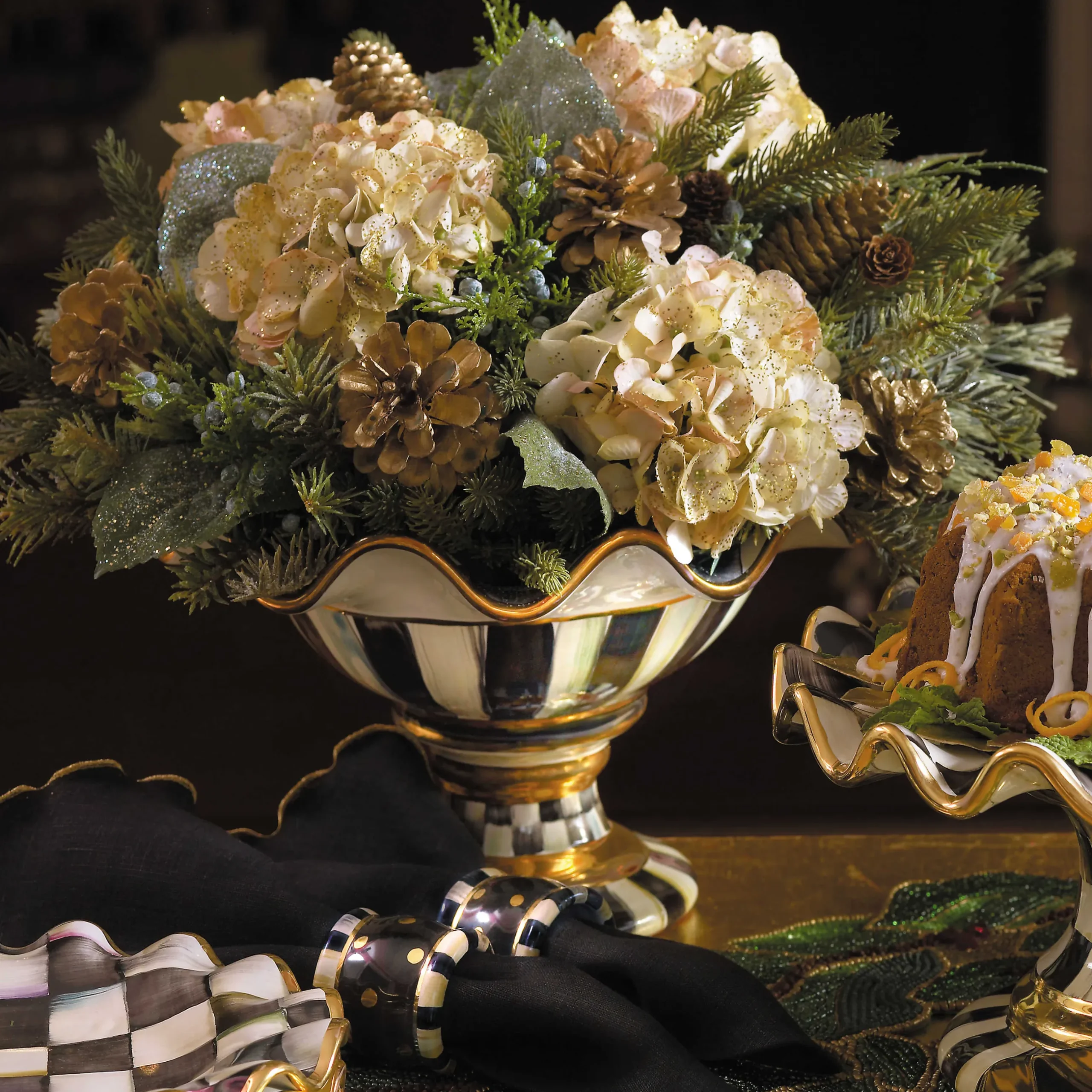 MacKenzie-Childs Courtly Check Compote