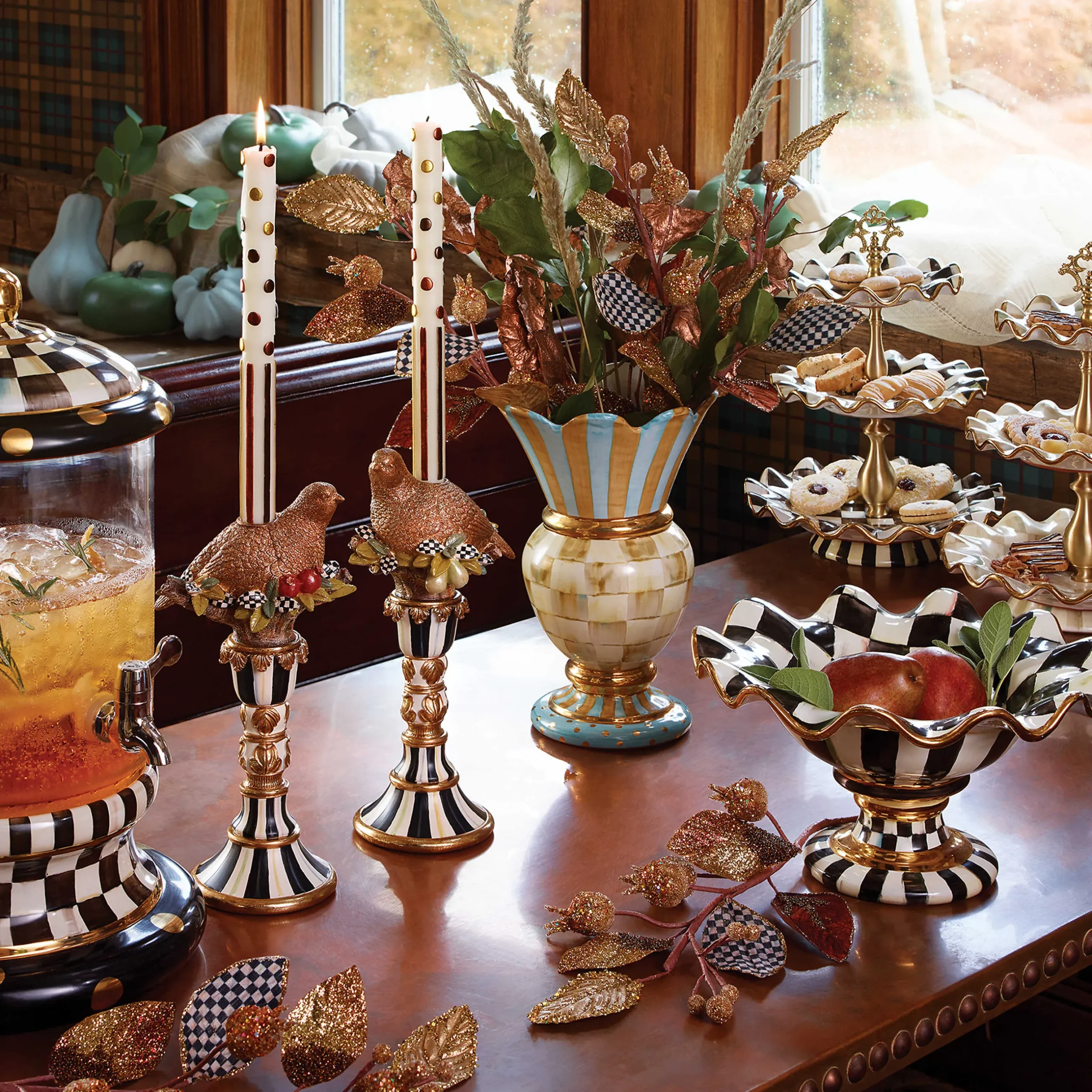 MacKenzie-Childs Courtly Check Compote